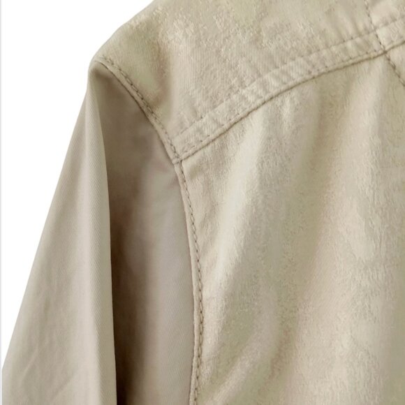 EILEEN FISHER Mix Media Jacquard Jacket in Ivory & Dove Gray NWOT Size LARGE - Picture 4 of 8